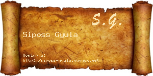 Siposs Gyula névjegykártya
