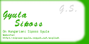 gyula siposs business card
